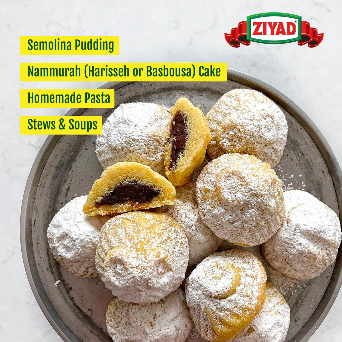 Ziyad Semolina Wheat dough ideal for pasta and bread.