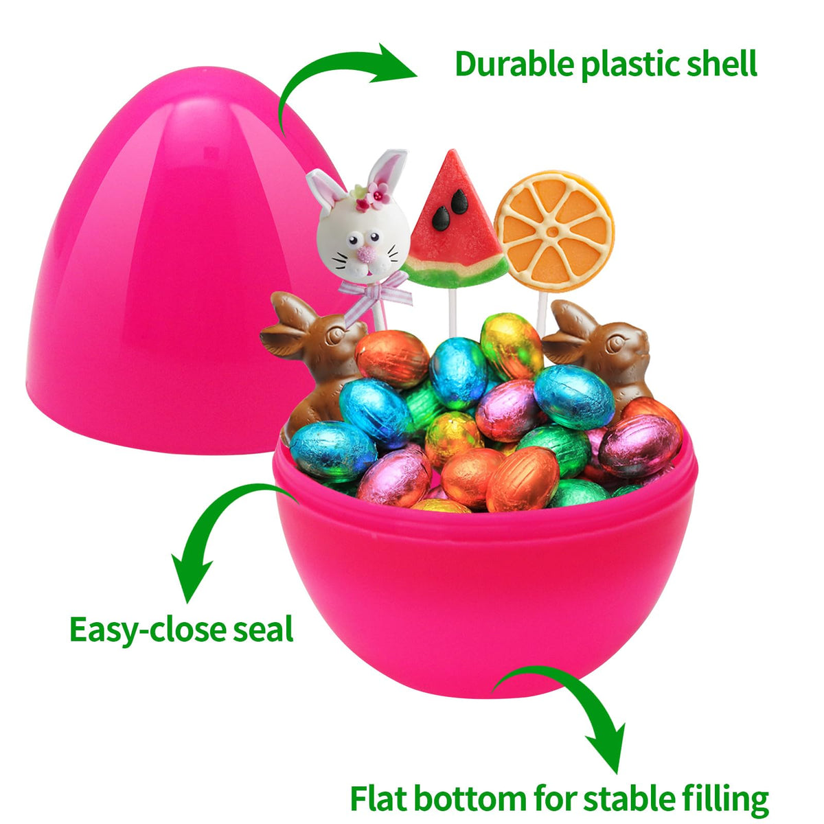 ZMCINER blue 6-inch egg stands out in displays and eases filling.