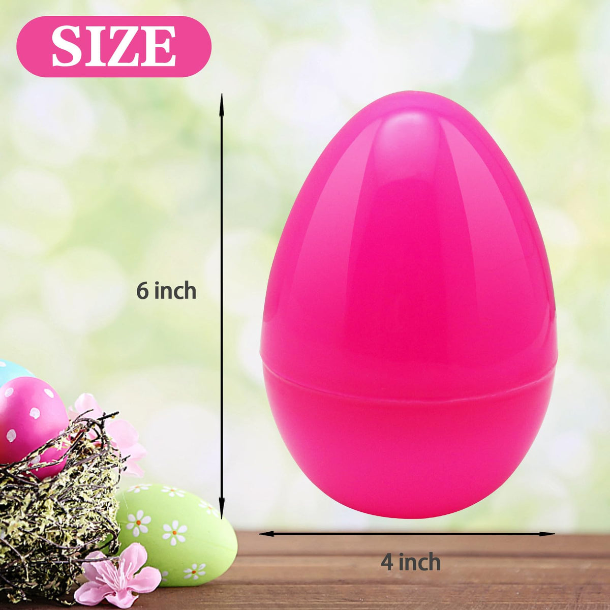 ZMCINER 6-inch green egg ideal for classroom prizes and interactive hunts.