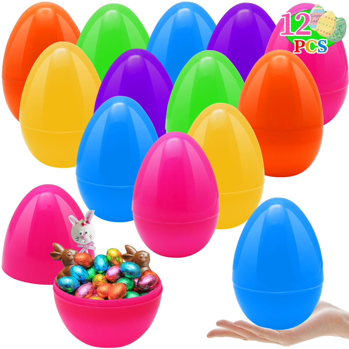 ZMCINER jumbo 6-inch yellow Easter egg for vibrant basket fillers and display.