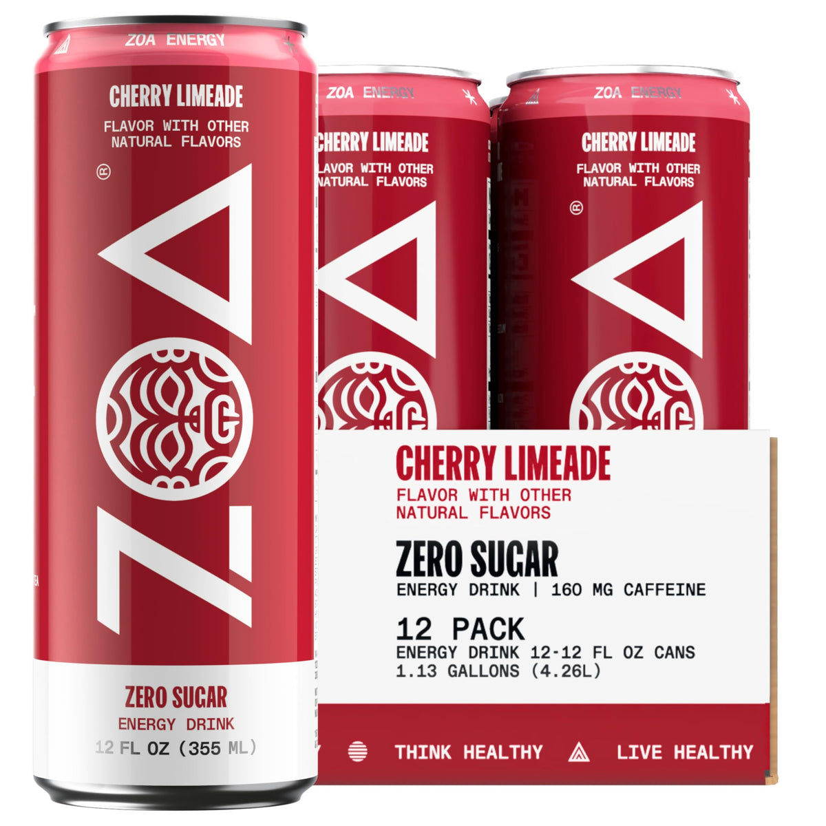 ZOA Cherry Limeade can for zero sugar energy on the go and daily vitamin C