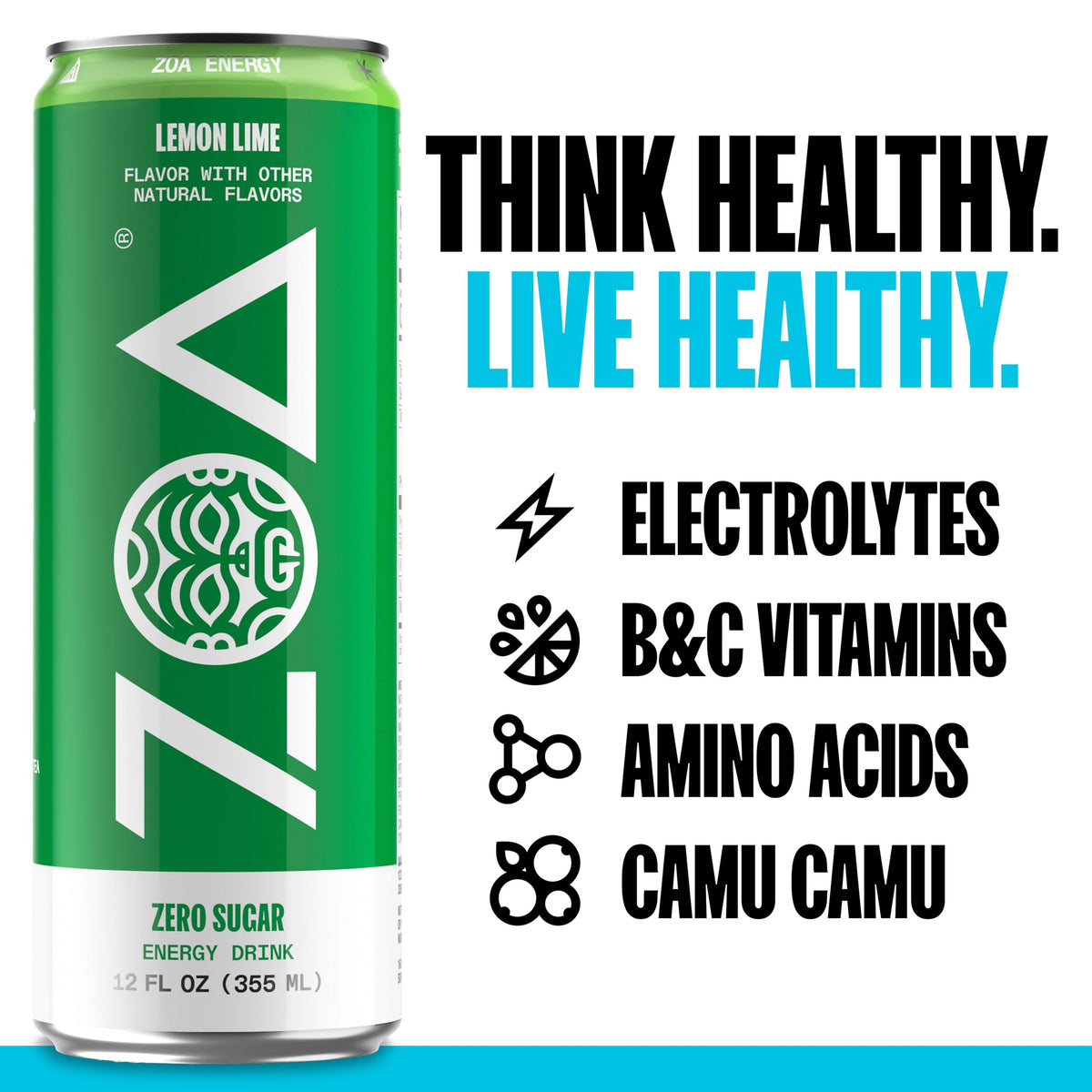 ZOA Energy Lemon Lime in the fridge ready for on-the-go hydration