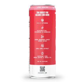 ZOA Strawberry Watermelon 12oz can in cooler display, a giftable energy option.