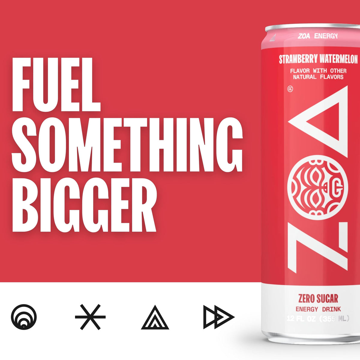 ZOA Strawberry Watermelon pour, 12oz can, refreshing moment during daily activities.