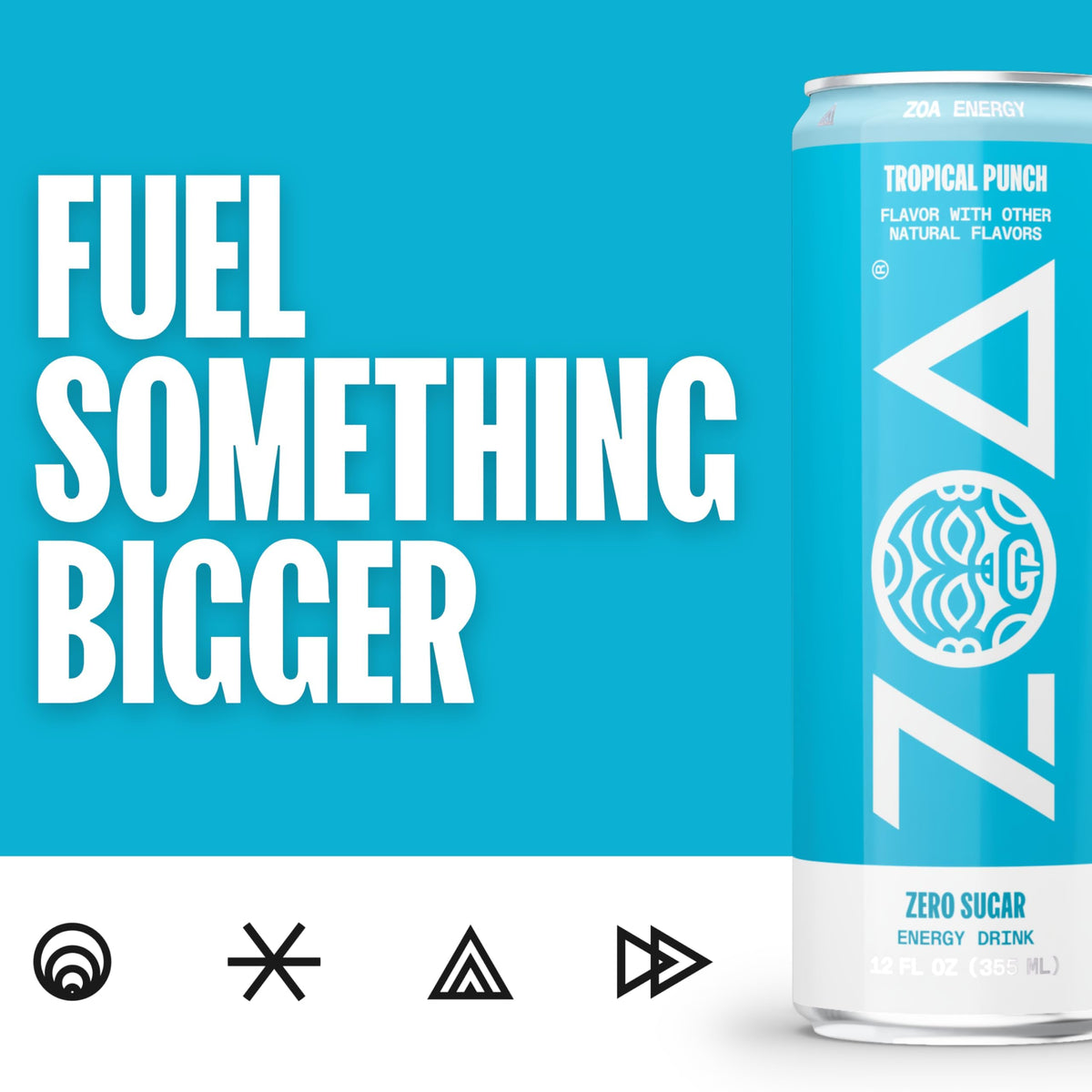 ZOA Tropical Punch on-the-go packaging designed for active lifestyles