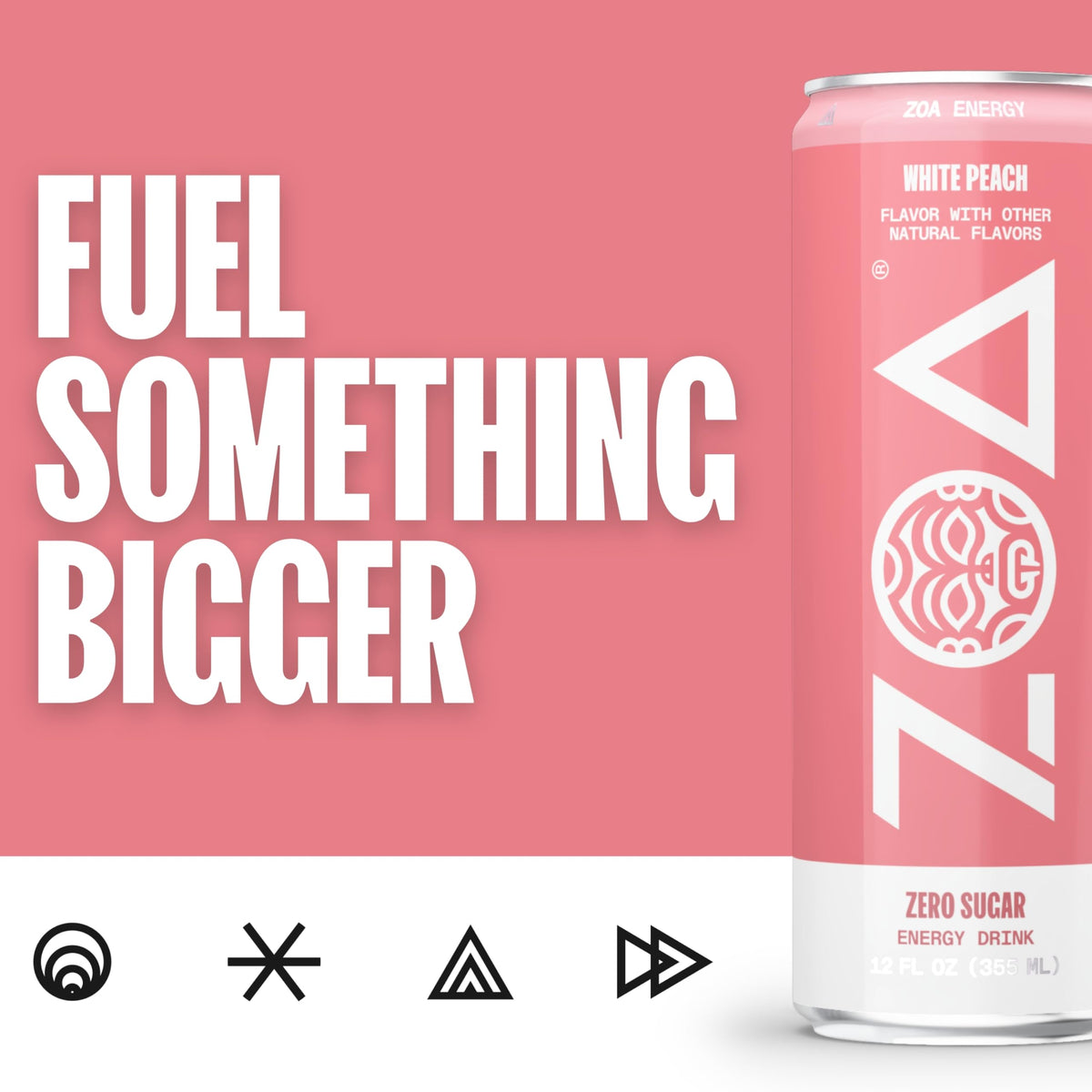 ZOA White Peach can pour into a glass, refreshing flavor without sugar crash.