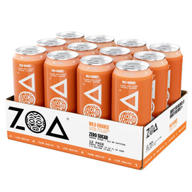 ZOA Wild Orange label close-up emphasizing vitamins and clean ingredients