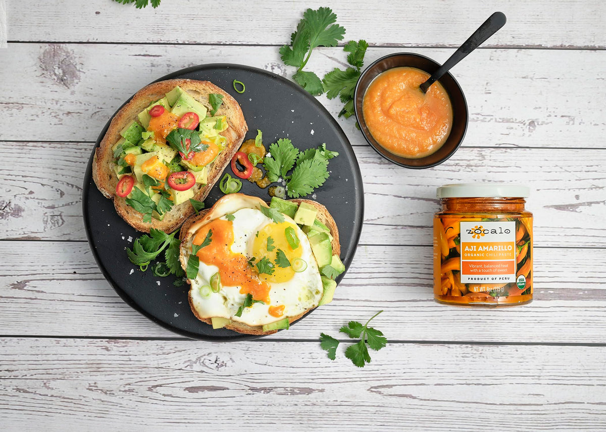 Zocalo Organic Aji Amarillo Paste packaging highlights USDA Organic certification.