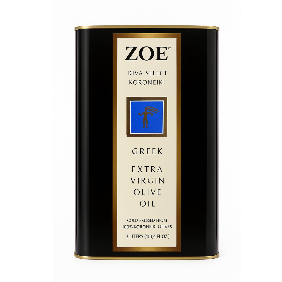 ZOE Diva Select Koroneiki olive oil tin for premium Greek EVOO in bulk
