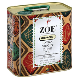 Zoe Organic EVOO bottle pour showing smooth stream, great for dressings.