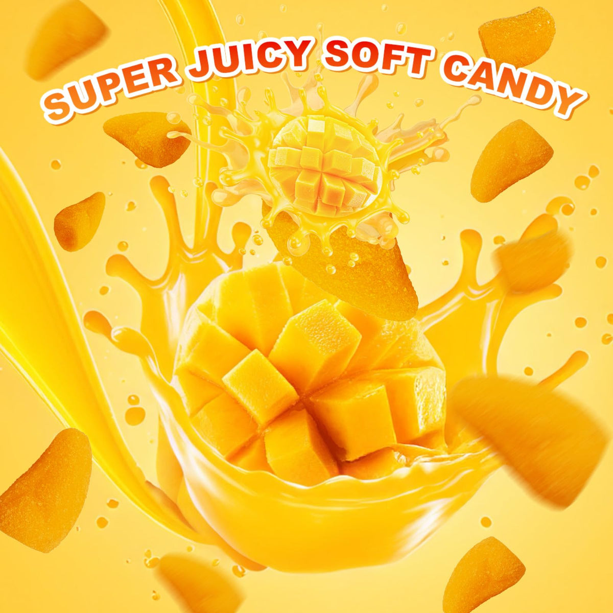 ZOFIA SWEET 70 percent real juice mango gummies highlighting juicy flavor