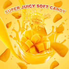 ZOFIA SWEET 70 percent real juice mango gummies highlighting juicy flavor