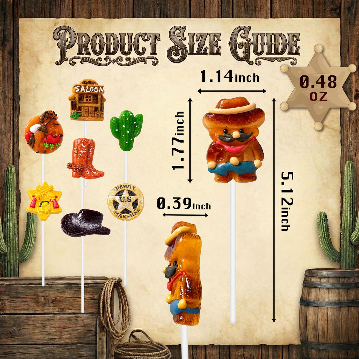 ZOFIA SWEET boots-with-spurs-lollipop adds Western flair to celebrations and snack tables.