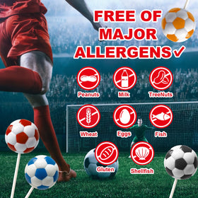 ZOFIA SWEET Golazo lollipops showcase bright colors matching team spirit and game-day fun.