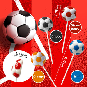 ZOFIA SWEET Golazo soccer ball lollipops with four flavors, perfect for sports-themed celebrations.