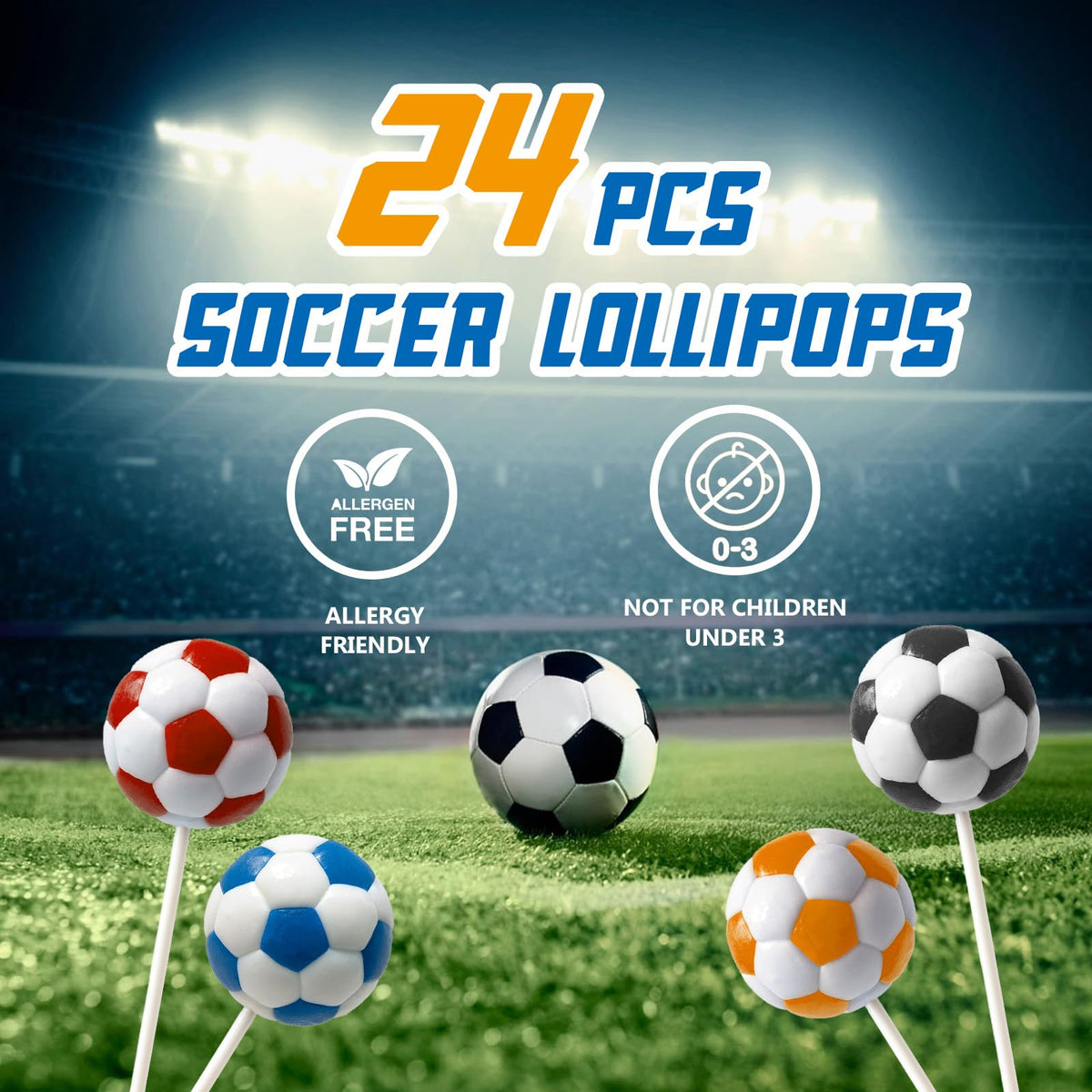 ZOFIA SWEET Golazo lollipops, individually wrapped for fresh, convenient sharing at events.