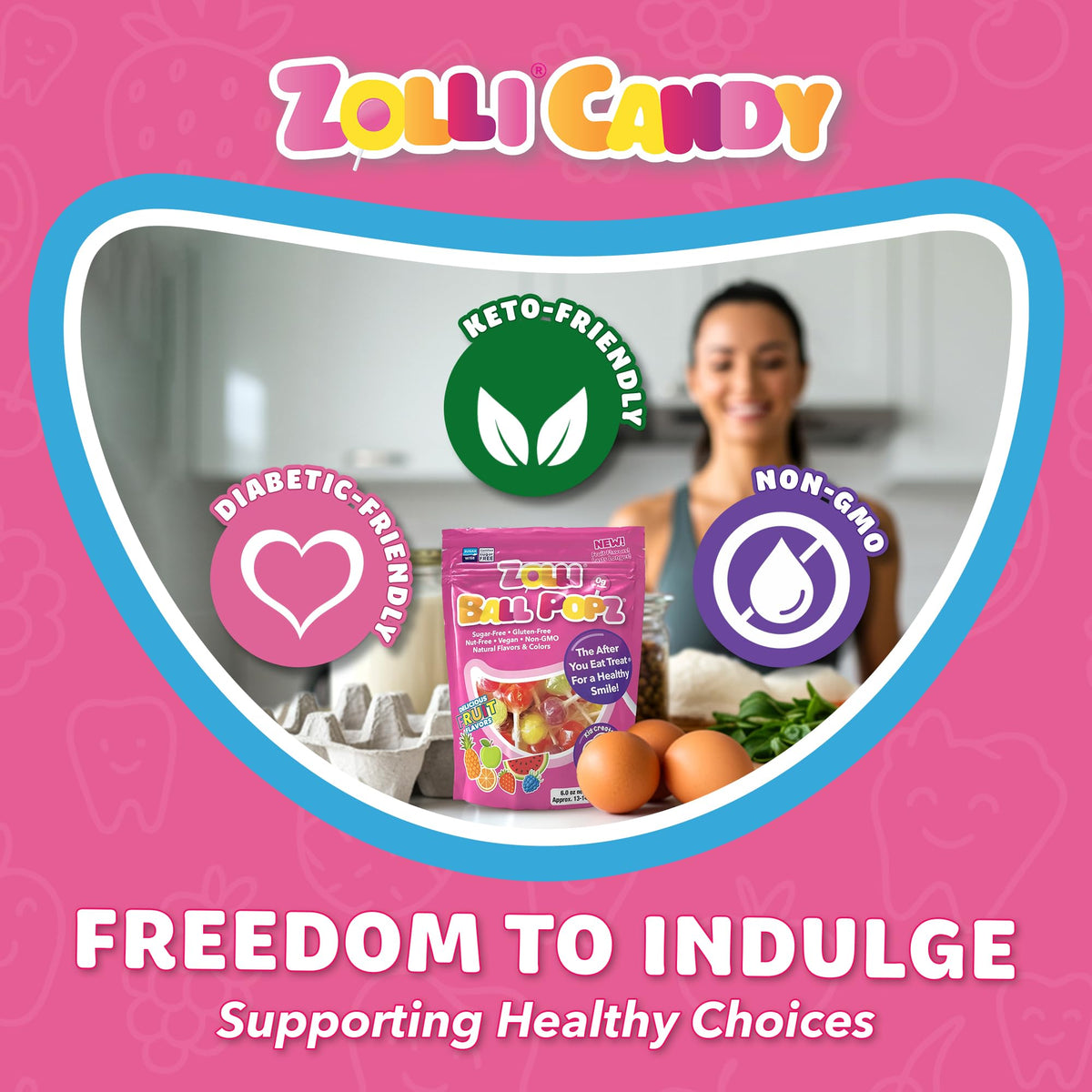 Zolli Ball Popz fruit flavors offer kid-friendly taste with sugar-free indulgence.