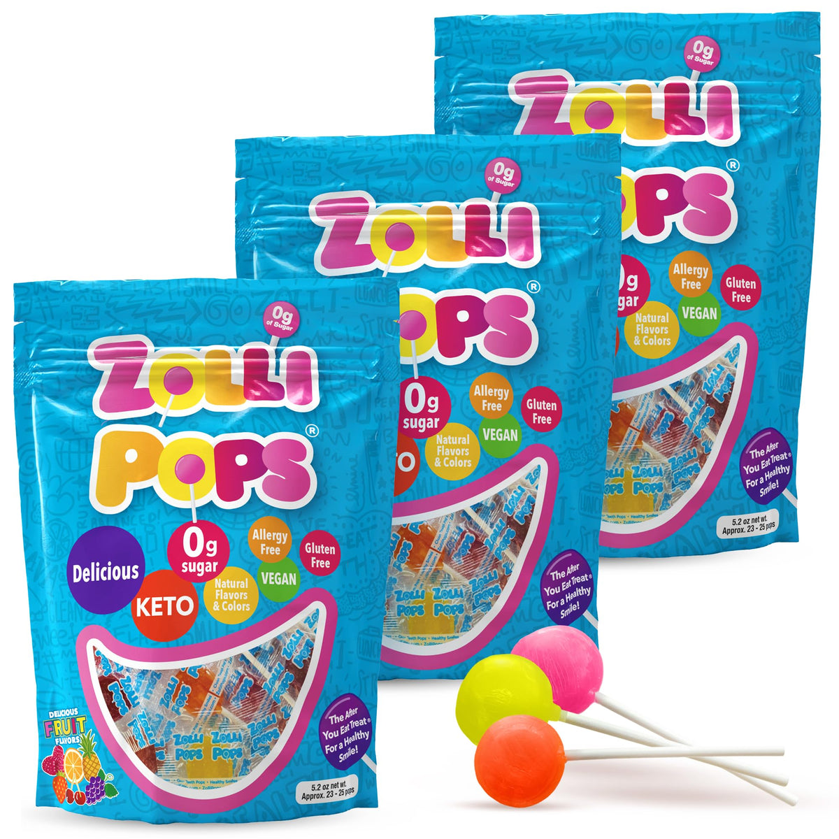 Zollipops clean teeth pops suit kids and adults for post-meal freshness.
