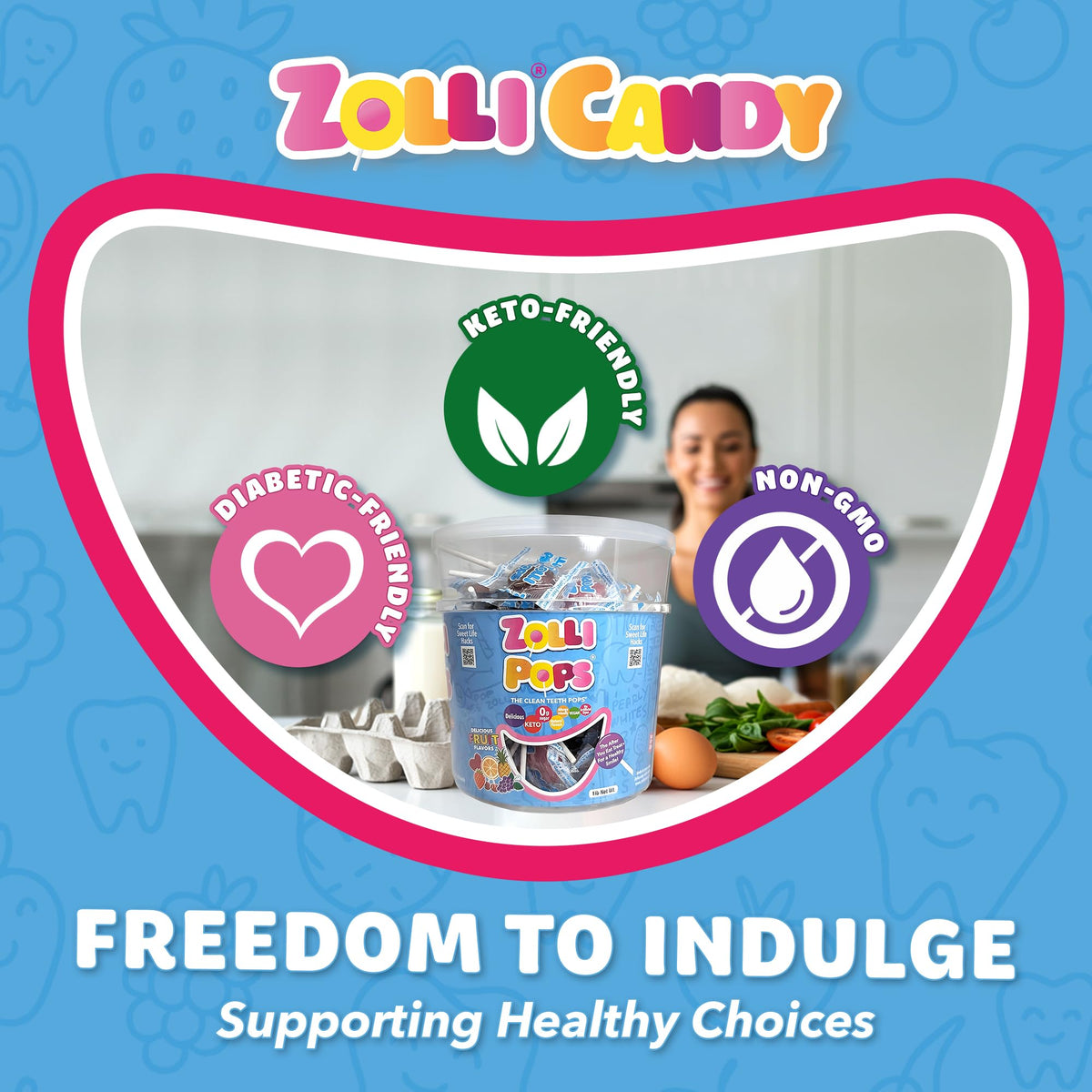 Zollipops post-meal clean-teeth pops for a fresh breath boost.