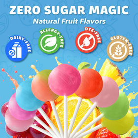 Zollipops close-up of tropical fruit flavor highlighting natural taste.