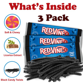 ZompoZ RedVines Licorice 3-pack display ready for gift baskets