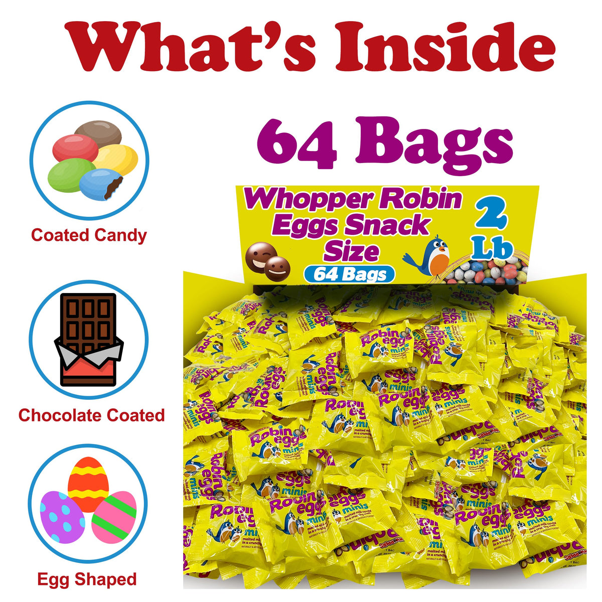 ZompoZ Woppers Robin Eggs mini packets neatly wrapped for sharing at Easter gatherings.