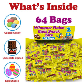 ZompoZ Woppers Robin Eggs mini packets neatly wrapped for sharing at Easter gatherings.