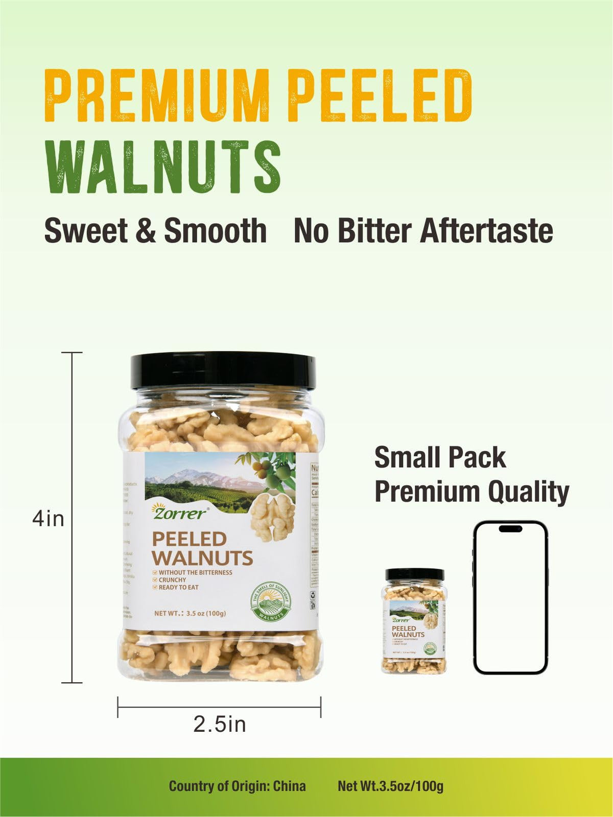 Zorrer glossy roasted walnut halves aroma