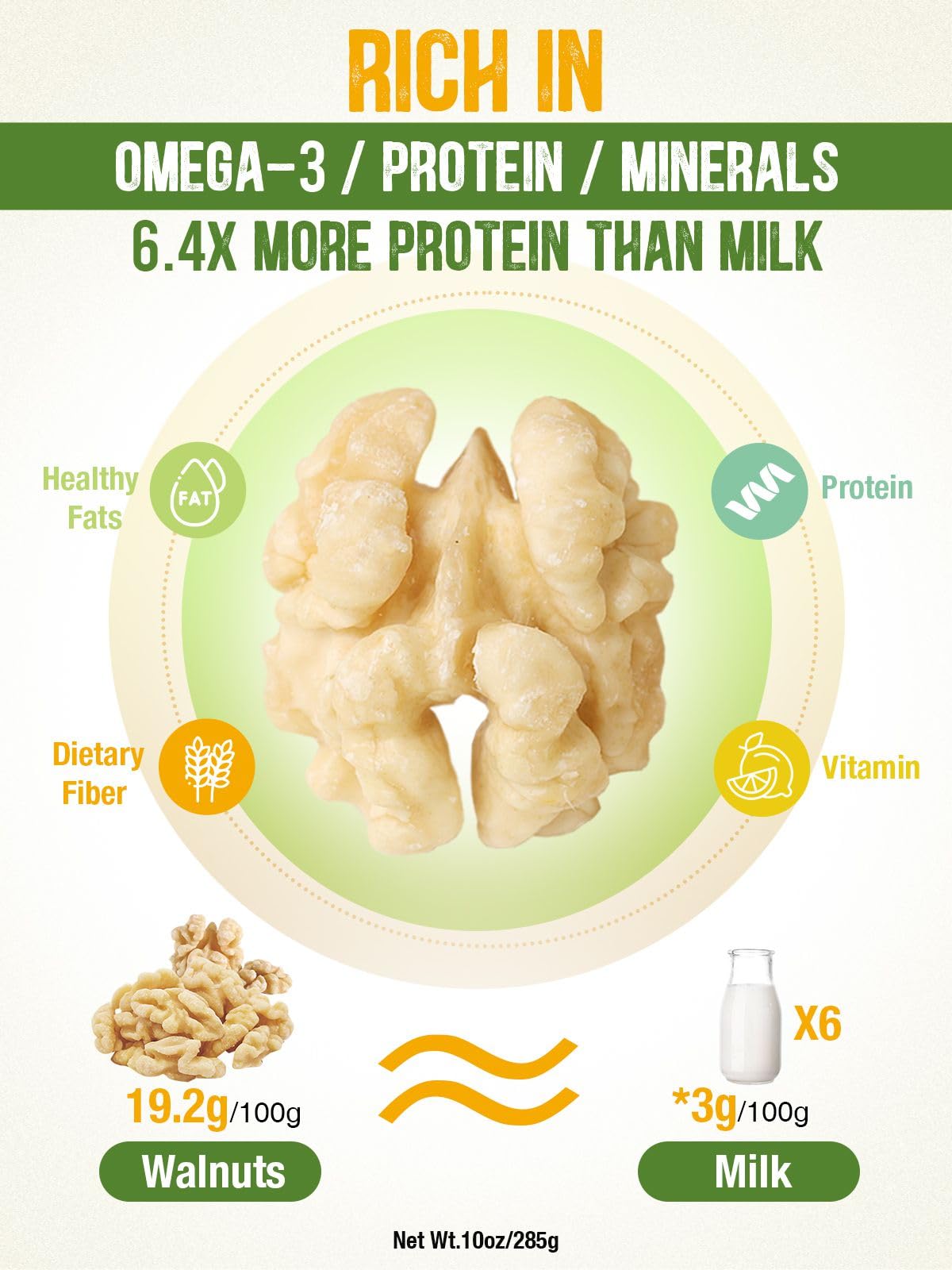 Zorrer naturally sweet walnuts ready to enrich recipes and snacks