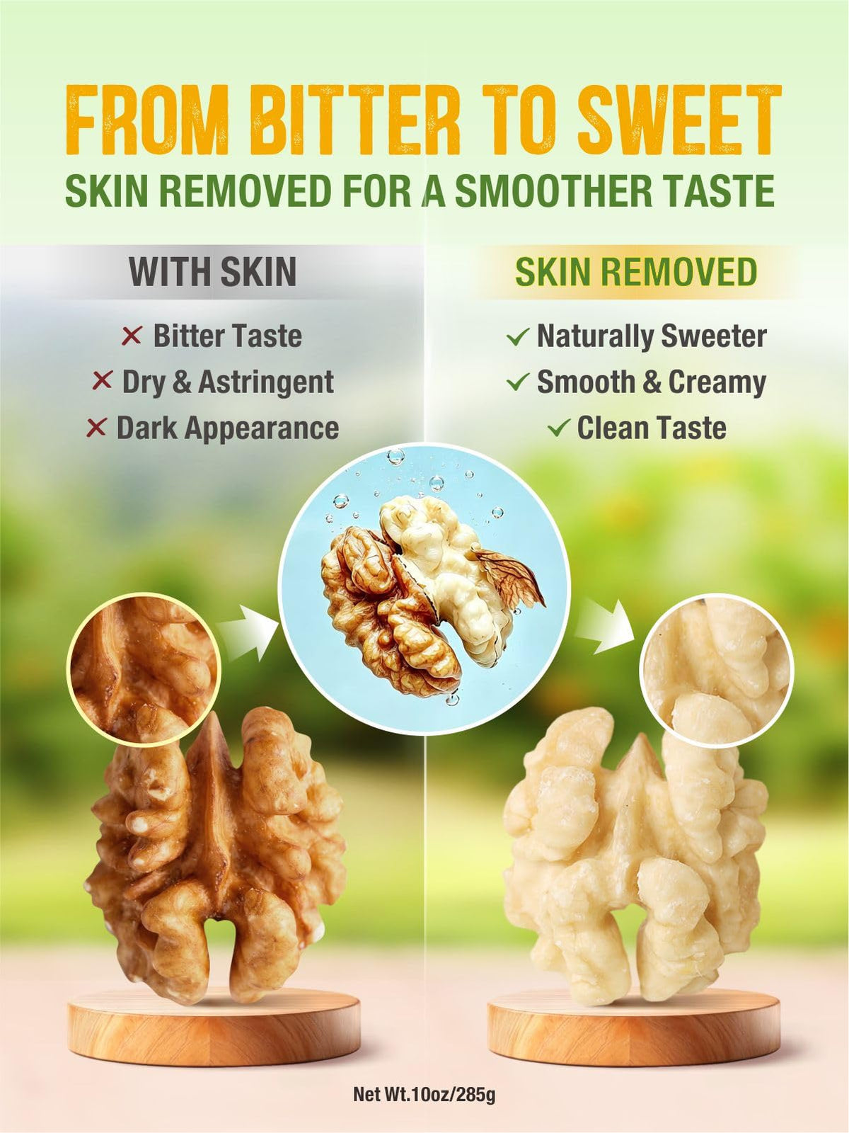 Zorrer peeled walnuts display large halves ideal for crisp snacks
