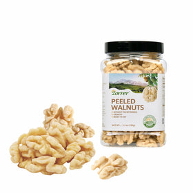 Zorrer peeled walnut halves showcase skinless quality for easy snacking
