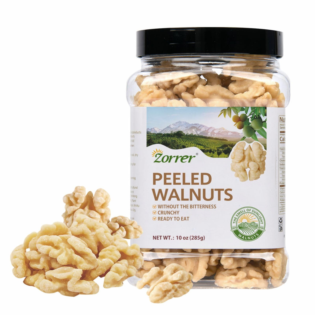 Zorrer skinless walnut halves pack ready-to-eat snacking and baking
