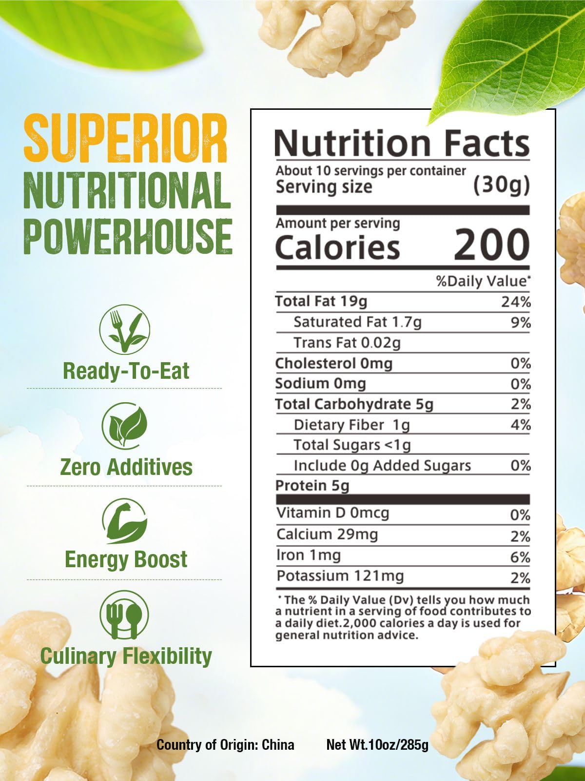Zorrer walnut halves topping a salad for texture and flavor