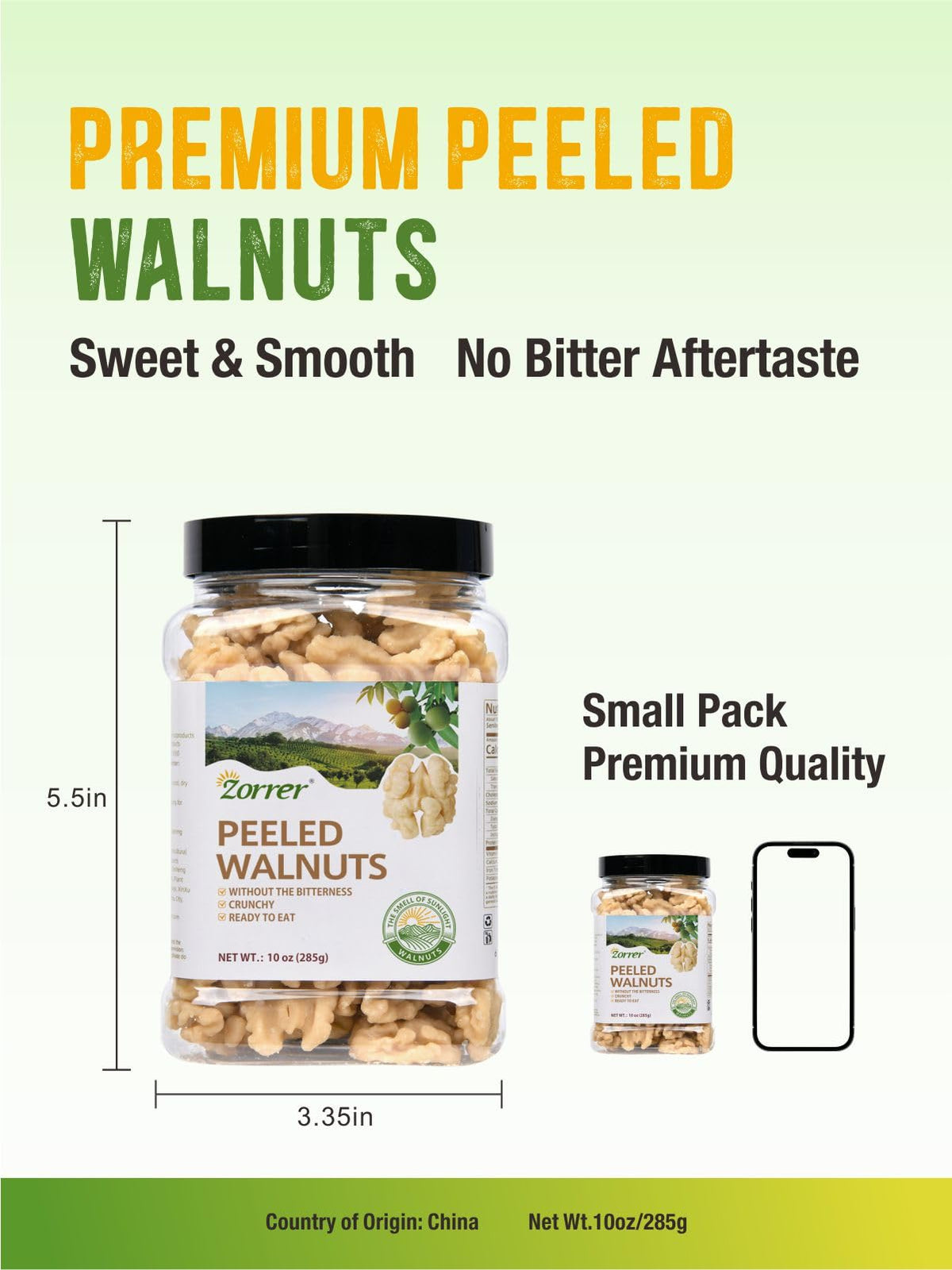 Zorrer walnut halves ready-to-eat snack for busy days