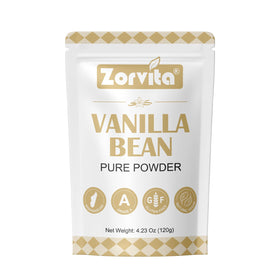 Zorvita Madagascar Vanilla Bean Powder bottle ready for baking and beverages.