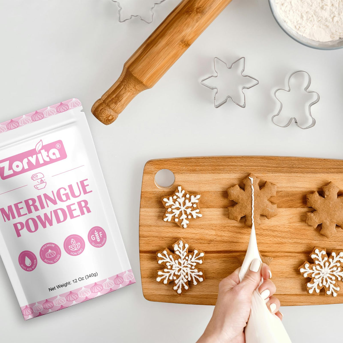 Buttercream made with ZORVITA powder for stable piping