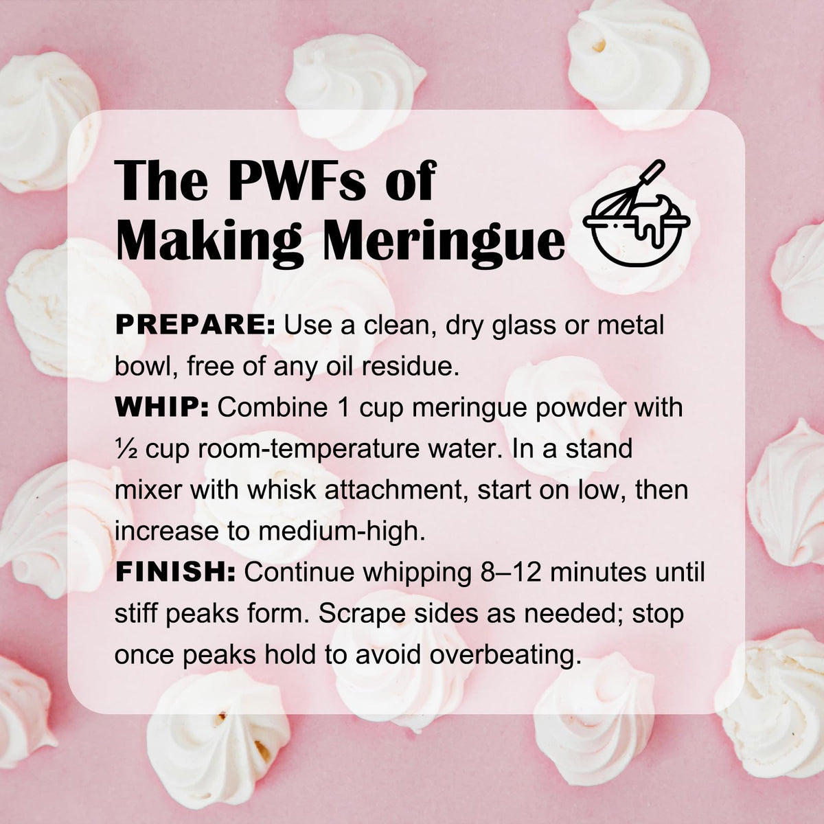 Meringue cookies baked using ZORVITA powder for light, crisp interiors