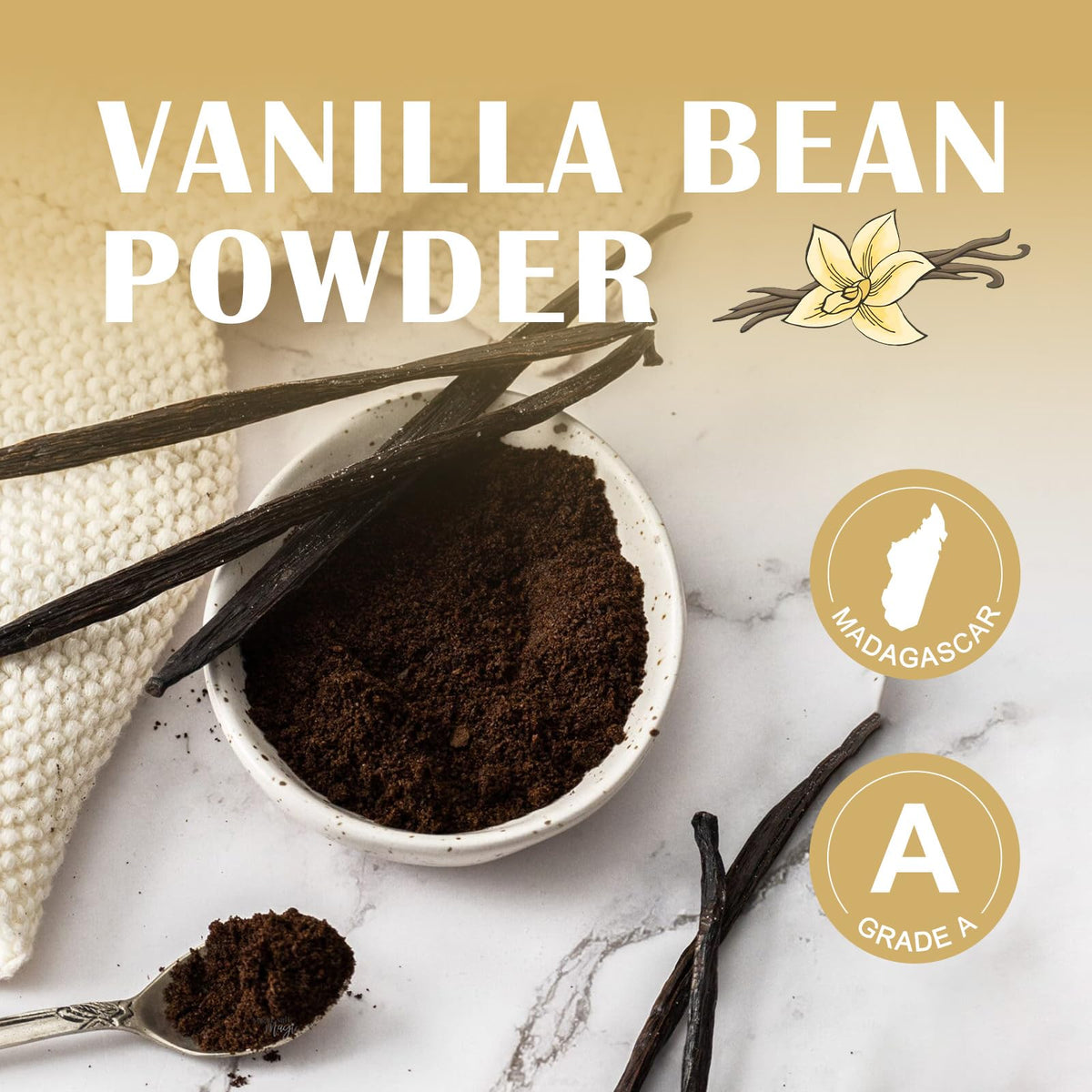 Zorvita vanilla powder being used in baking to enhance cakes and cookies.