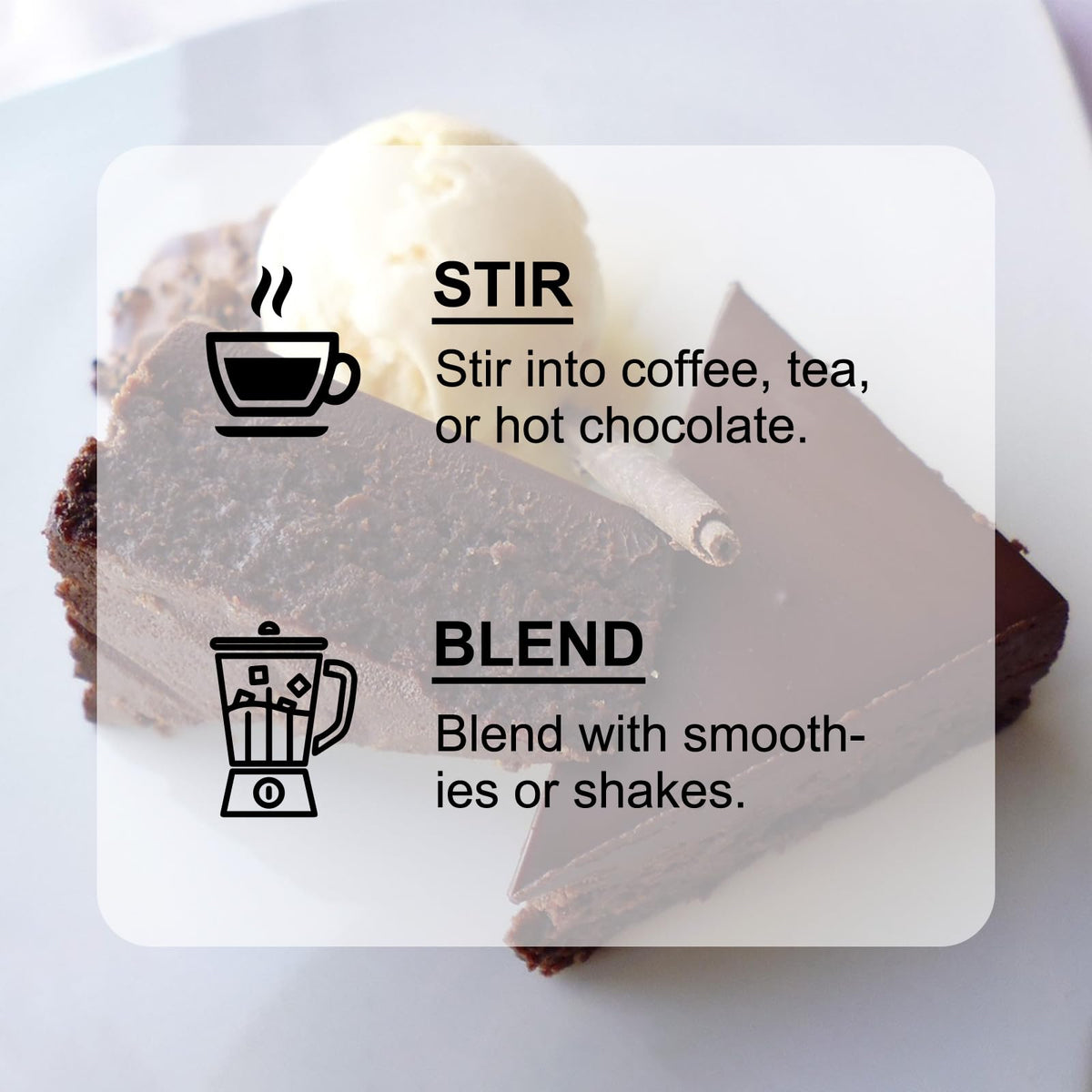 Zorvita vanilla powder added to coffee for a warm, aromatic start.