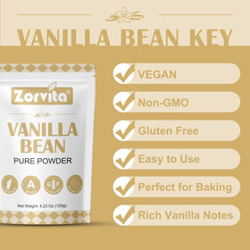 Zorvita vanilla powder sprinkled over oatmeal for a fragrant boost.