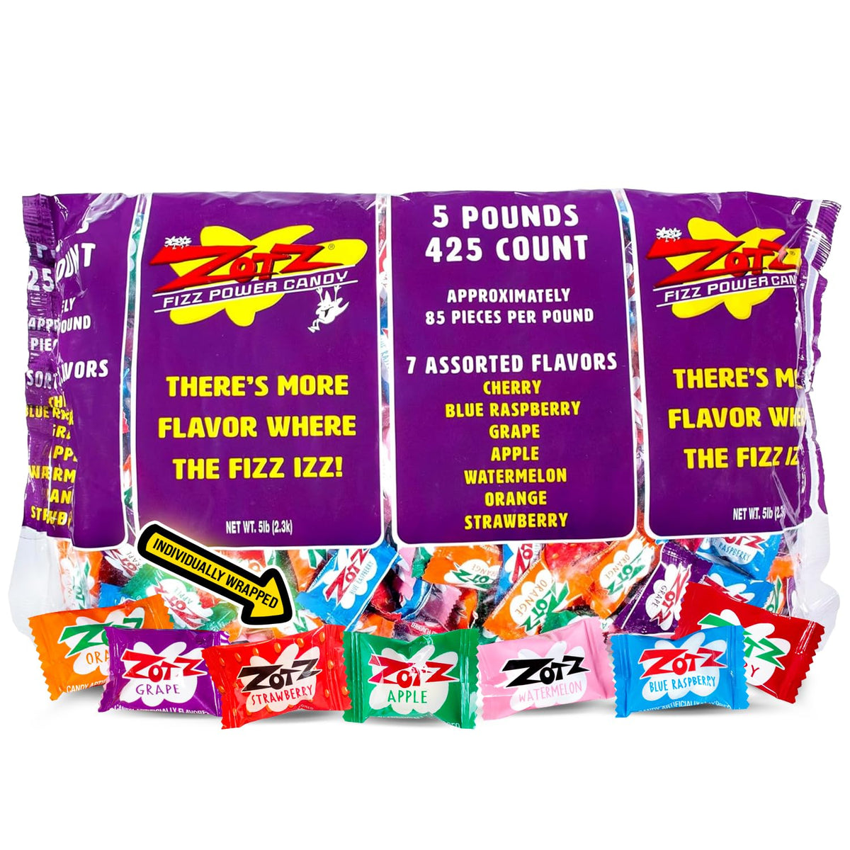 Zotz fizz-power-candy-shell: outer shell with fizz center, ideal for party favors.