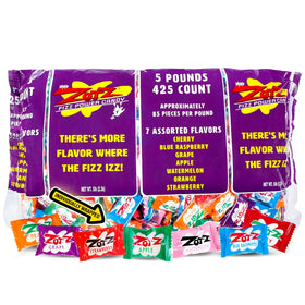 ZOTZ fizzy sour candy shell close-up for nostalgic snacking.