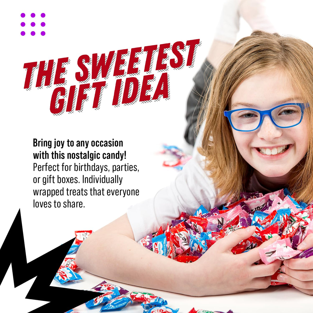 Kids and adults enjoy Zotz fizz at candy buffets