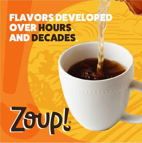 Zoup! beef broth in a pot enhances cooking with depth.