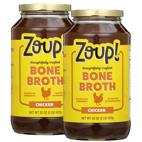 Zoup Chicken Bone Broth 32oz jar rich base for soups and gravies