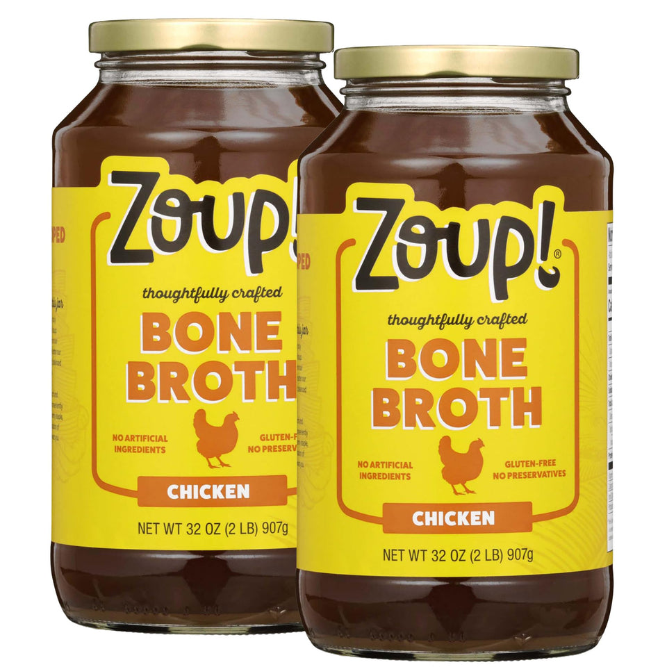 Zoup Chicken Bone Broth 32oz jar rich base for soups and gravies
