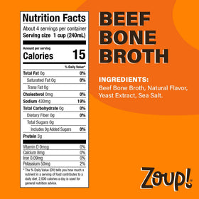 Zoup Chicken Bone Broth pour showing quick stock for weeknight meals