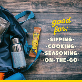 Zoup! hot water cup with broth ready in seconds for travel or work.