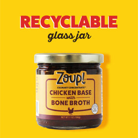 Stovetop pot with Zoup! broth simmering to enrich gravies and sauces.