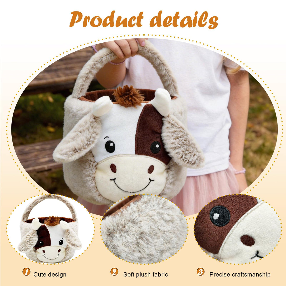 ZRPSIZP Easter Basket soft plush material ensures gentle play and storage